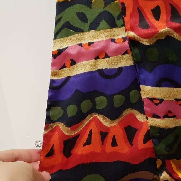 Colorful 100% Silk Scarf - Picture 4 of 7